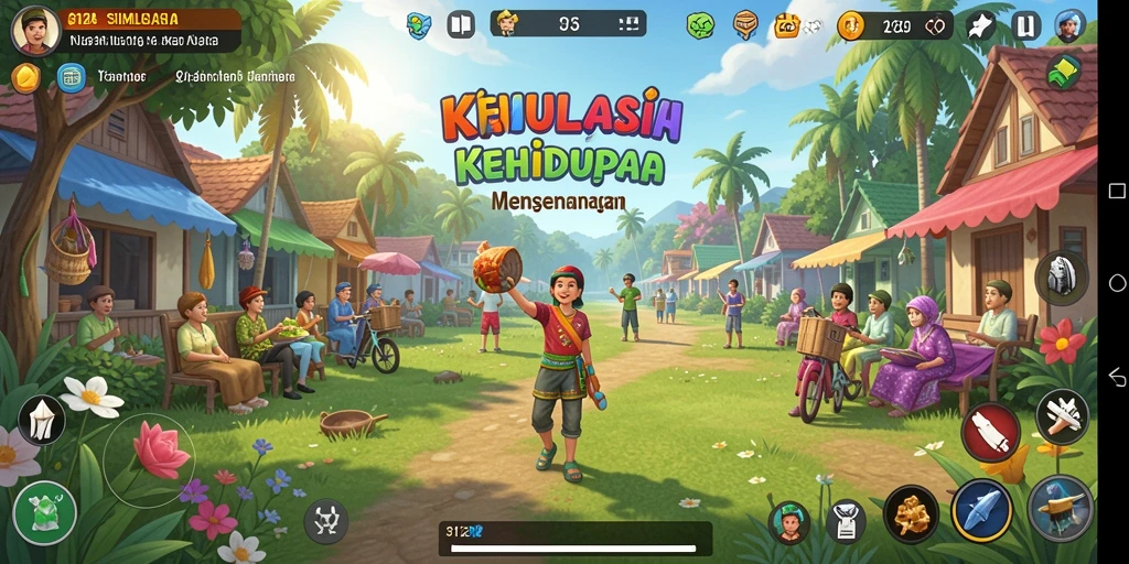 Tampilan gameplay <strong>3126</strong> yang memukau dengan elemen simulasi kehidupan.