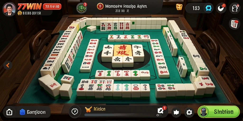 Screenshot gameplay 77WIN menunjukkan aksi seru permainan Mahjong.