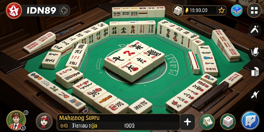 Screenshot IDN89 menampilkan gameplay Mahjong yang menegangkan dan menyenangkan.
