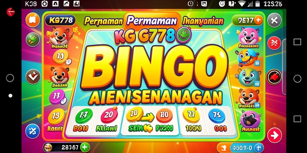 Tampilan gameplay seru di KG778 dengan kartu Bingo yang penuh warna.