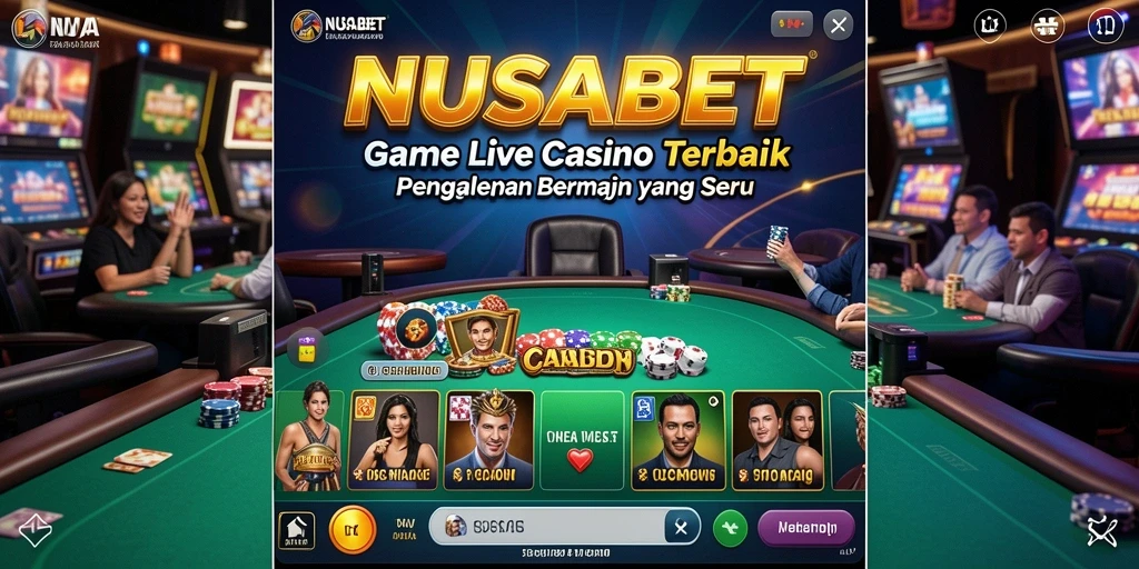 Gameplay NUSABET yang seru dengan dealer langsung dan interaksi pemain.