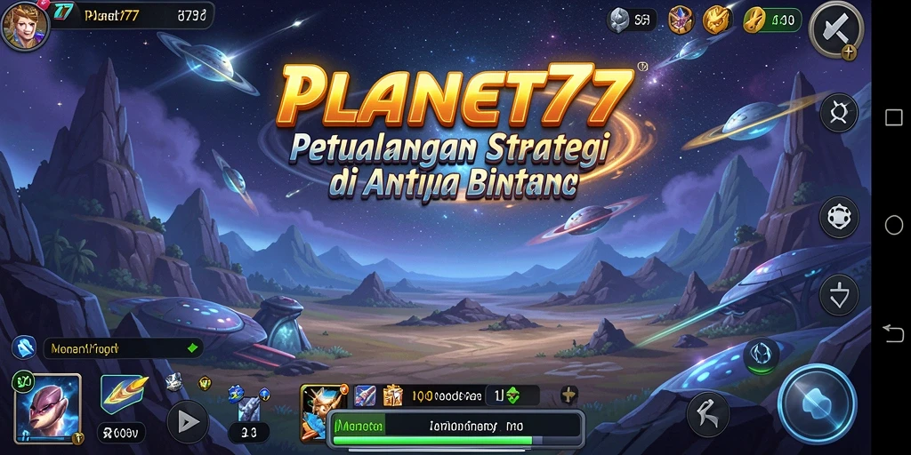 Tangkapan layar utama PLANET77 menunjukkan pertempuran epik di galaksi.