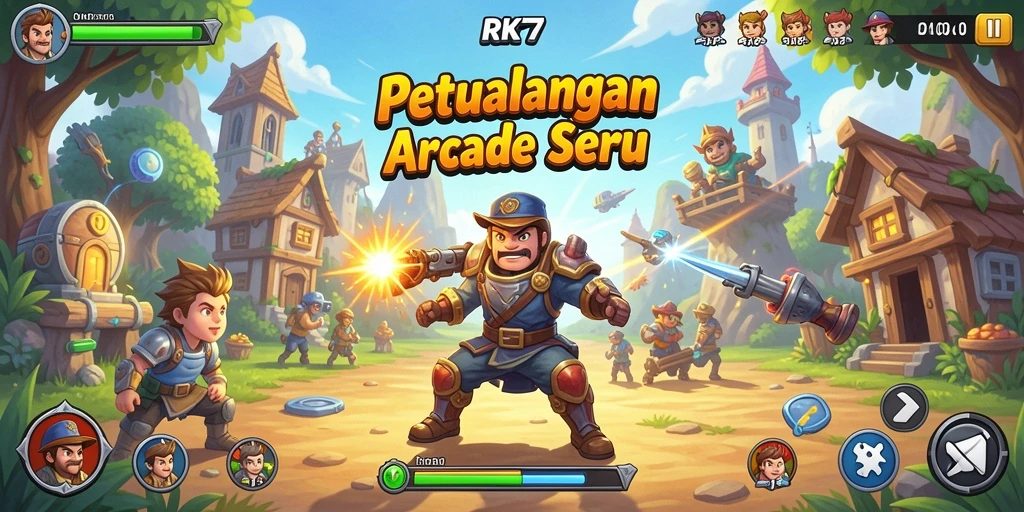 Tampilan gameplay RK77 dengan aksi seru dan grafis yang menarik.