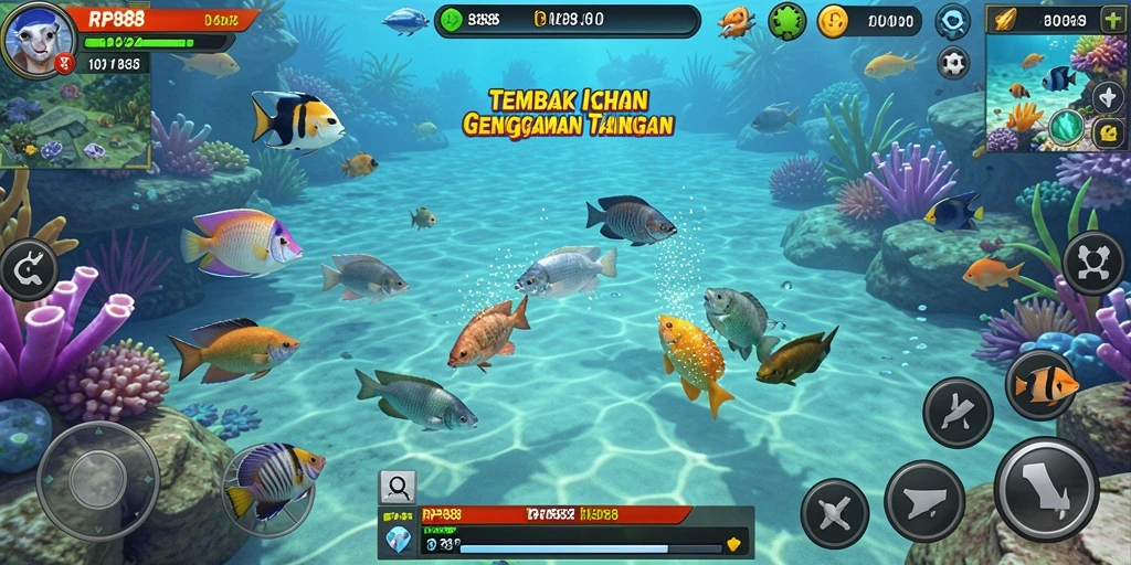 Tampilan menarik dari gameplay Tembak Ikan di RP888.