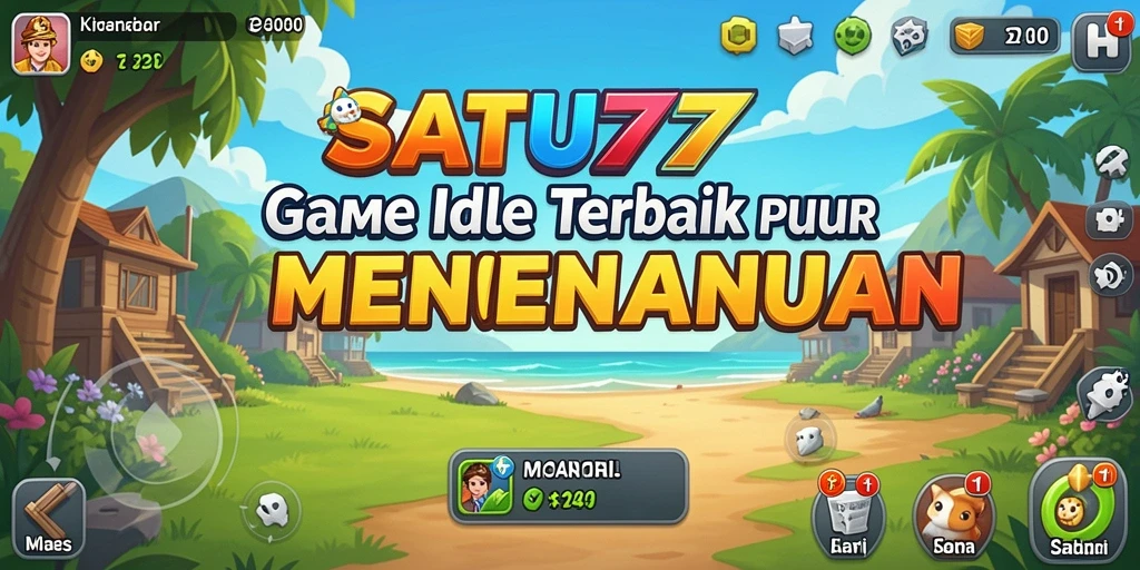 Tampilan screenshot utama SATU77 menampilkan gameplay santai dan menyenangkan.