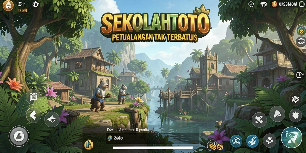 Tangkapan layar SEKOLAHTOTO menampilkan dunia terbuka yang menakjubkan dan gameplay yang seru.