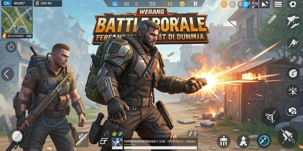 Tampilan gameplay seru dan dinamis di WG87 Battle Royale.